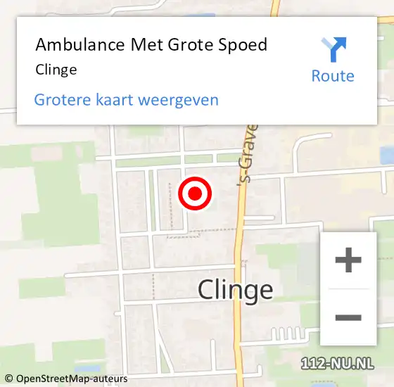 Locatie op kaart van de 112 melding: Ambulance Met Grote Spoed Naar Clinge op 26 februari 2024 06:41