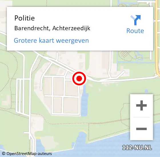 Locatie op kaart van de 112 melding: Politie Barendrecht, Achterzeedijk op 26 februari 2024 07:45