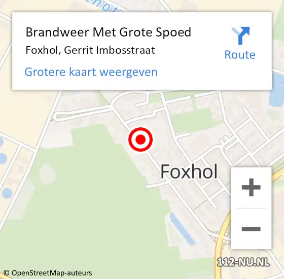 Locatie op kaart van de 112 melding: Brandweer Met Grote Spoed Naar Foxhol, Gerrit Imbosstraat op 26 februari 2024 08:30