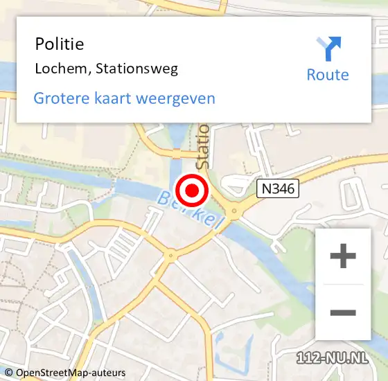 Locatie op kaart van de 112 melding: Politie Lochem, Stationsweg op 26 februari 2024 09:09