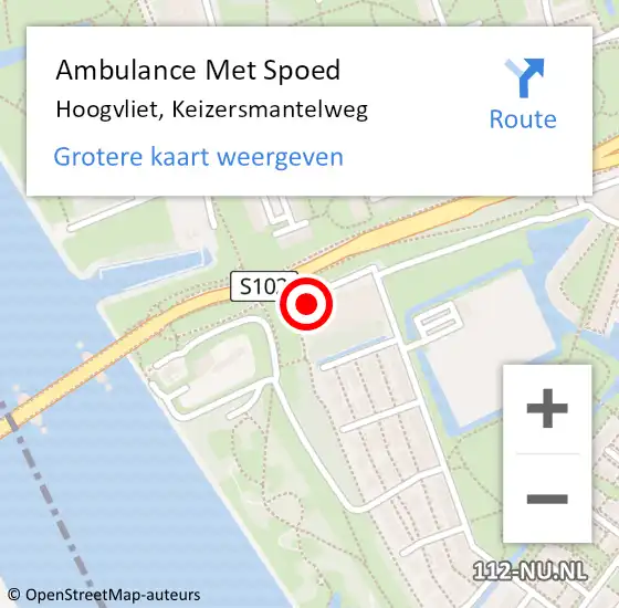 Locatie op kaart van de 112 melding: Ambulance Met Spoed Naar Hoogvliet, Keizersmantelweg op 26 februari 2024 09:33