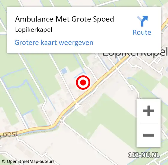 Locatie op kaart van de 112 melding: Ambulance Met Grote Spoed Naar Lopikerkapel op 26 februari 2024 11:08