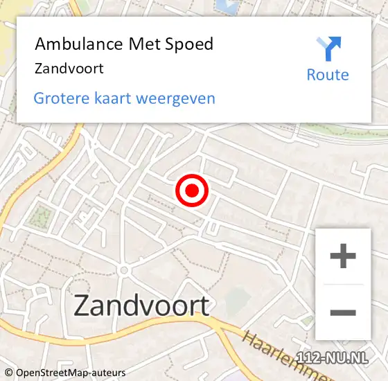 Locatie op kaart van de 112 melding: Ambulance Met Spoed Naar Zandvoort op 26 februari 2024 11:14