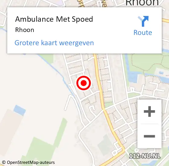 Locatie op kaart van de 112 melding: Ambulance Met Spoed Naar Rhoon op 26 februari 2024 12:55