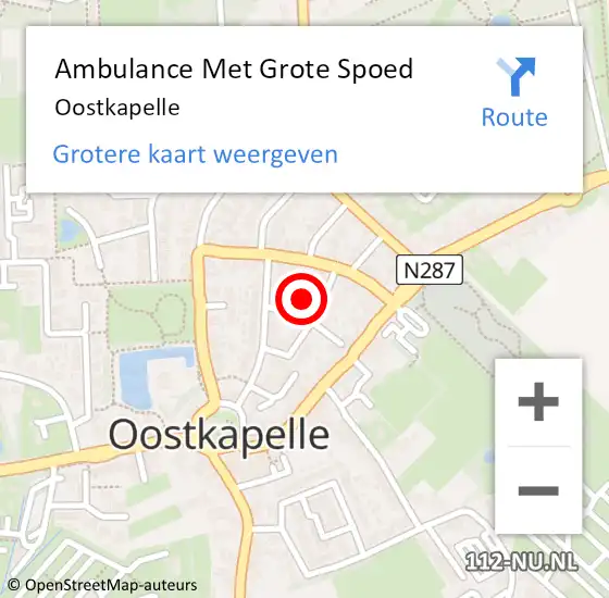Locatie op kaart van de 112 melding: Ambulance Met Grote Spoed Naar Oostkapelle op 26 februari 2024 15:29