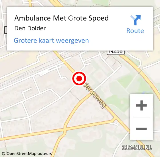 Locatie op kaart van de 112 melding: Ambulance Met Grote Spoed Naar Den Dolder op 26 februari 2024 16:03