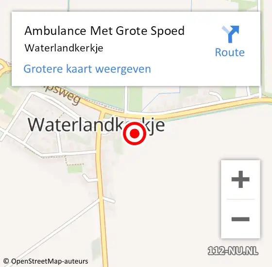 Locatie op kaart van de 112 melding: Ambulance Met Grote Spoed Naar Waterlandkerkje op 26 februari 2024 16:50