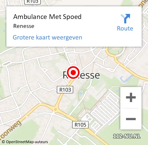 Locatie op kaart van de 112 melding: Ambulance Met Spoed Naar Renesse op 26 februari 2024 17:25