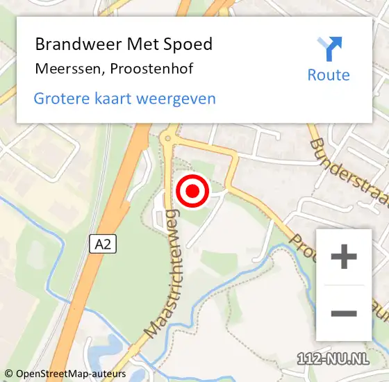 Locatie op kaart van de 112 melding: Brandweer Met Spoed Naar Meerssen, Proostenhof op 26 februari 2024 20:34