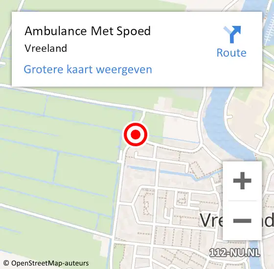 Locatie op kaart van de 112 melding: Ambulance Met Spoed Naar Vreeland op 27 februari 2024 01:11