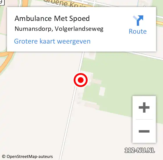 Locatie op kaart van de 112 melding: Ambulance Met Spoed Naar Numansdorp, Volgerlandseweg op 27 februari 2024 08:51