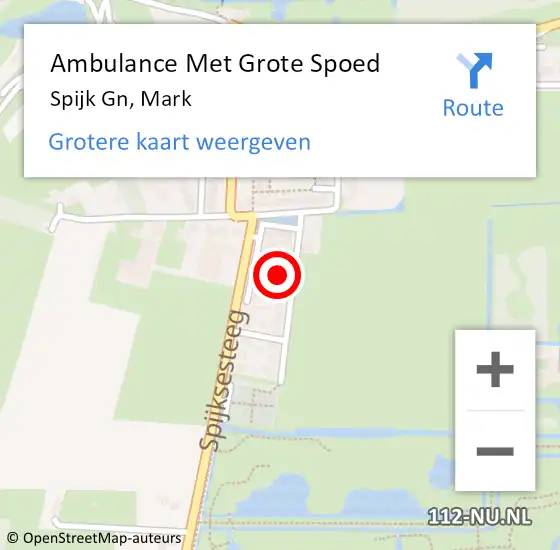 Locatie op kaart van de 112 melding: Ambulance Met Grote Spoed Naar Spijk Gn, Mark op 27 februari 2024 10:41
