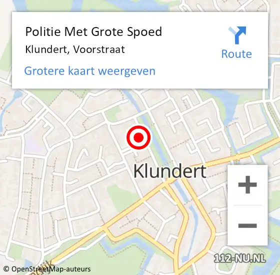 Locatie op kaart van de 112 melding: Politie Met Grote Spoed Naar Klundert, Voorstraat op 27 februari 2024 11:24