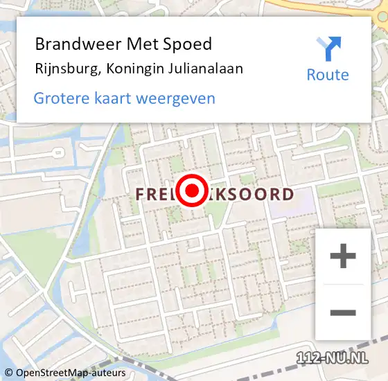 Locatie op kaart van de 112 melding: Brandweer Met Spoed Naar Katwijk, Koningin Julianalaan op 27 februari 2024 12:12