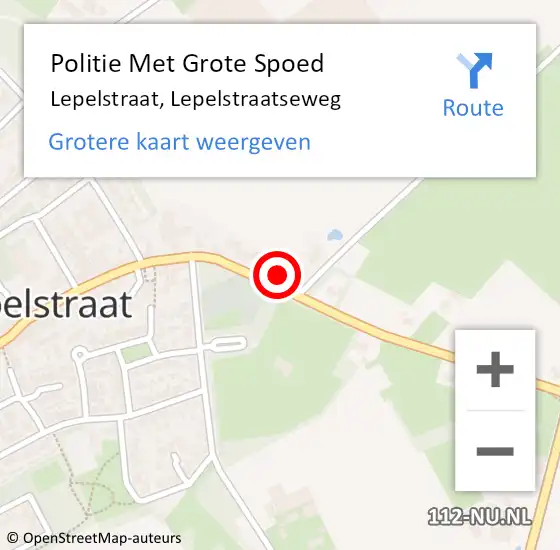 Locatie op kaart van de 112 melding: Politie Met Grote Spoed Naar Lepelstraat, Lepelstraatseweg op 27 februari 2024 12:42