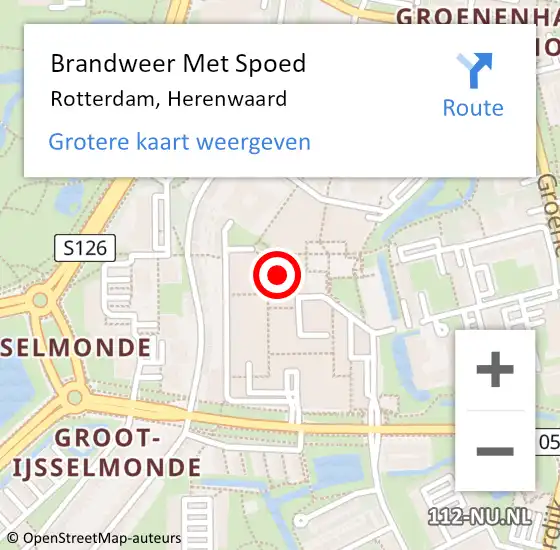 Locatie op kaart van de 112 melding: Brandweer Met Spoed Naar Rotterdam, Herenwaard op 27 februari 2024 12:43