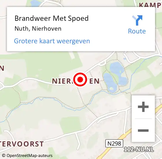 Locatie op kaart van de 112 melding: Brandweer Met Spoed Naar Nuth, Nierhoven op 27 februari 2024 12:55