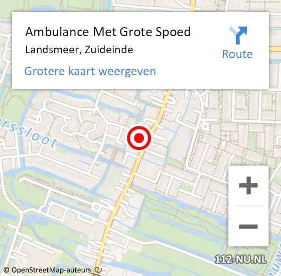 Locatie op kaart van de 112 melding: Ambulance Met Grote Spoed Naar Landsmeer, Zuideinde op 27 februari 2024 13:54