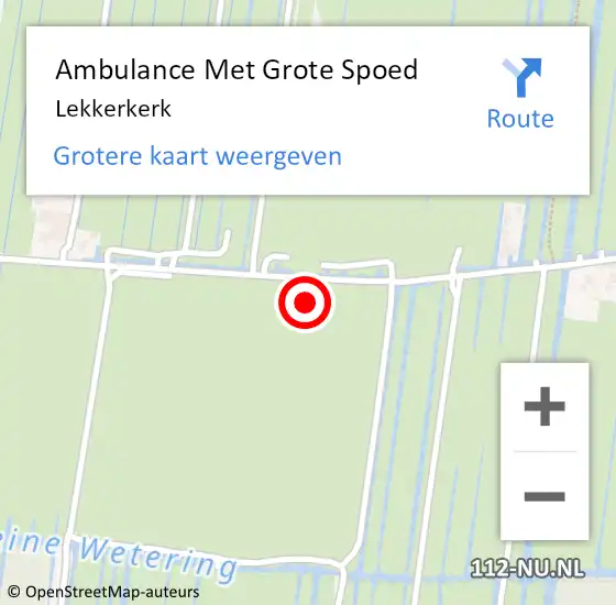Locatie op kaart van de 112 melding: Ambulance Met Grote Spoed Naar Lekkerkerk op 27 februari 2024 14:40