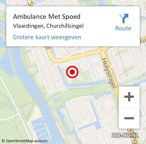 Locatie op kaart van de 112 melding: Ambulance Met Spoed Naar Vlaardingen, Churchillsingel op 27 februari 2024 15:04