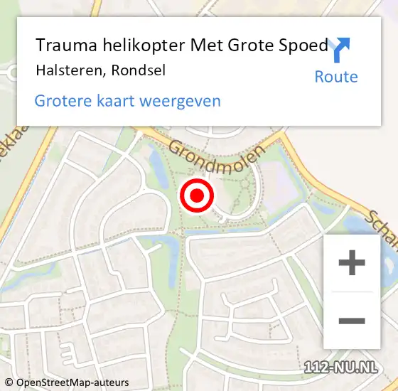 Locatie op kaart van de 112 melding: Trauma helikopter Met Grote Spoed Naar Halsteren, Rondsel op 27 februari 2024 15:33