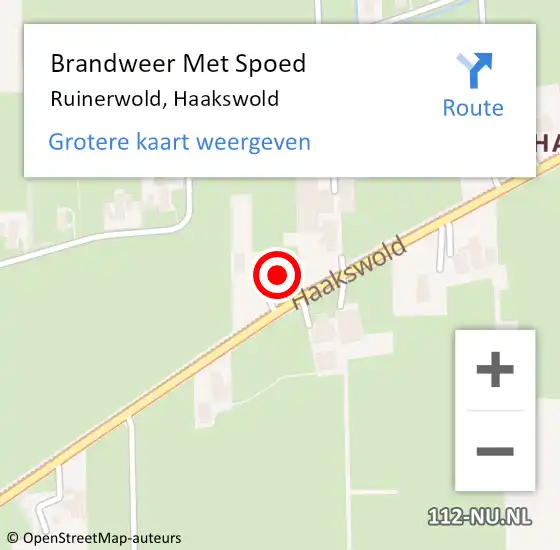 Locatie op kaart van de 112 melding: Brandweer Met Spoed Naar Ruinerwold, Haakswold op 27 februari 2024 16:01