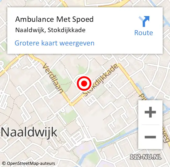 Locatie op kaart van de 112 melding: Ambulance Met Spoed Naar Naaldwijk, Stokdijkkade op 27 februari 2024 16:13