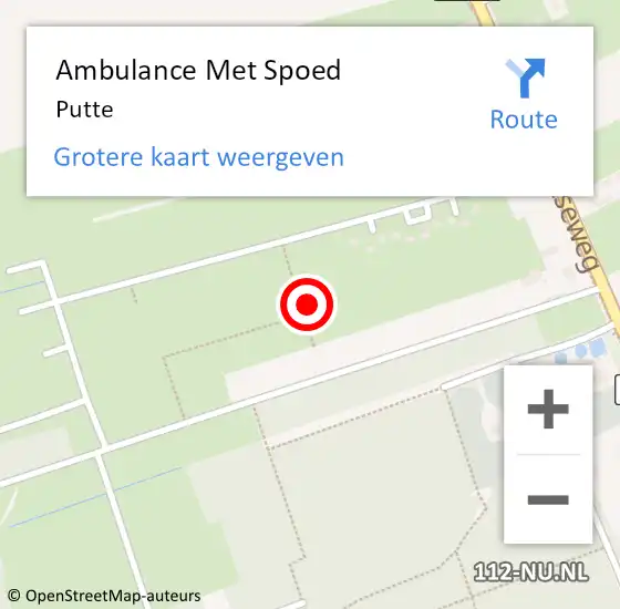 Locatie op kaart van de 112 melding: Ambulance Met Spoed Naar Putte op 27 februari 2024 17:17