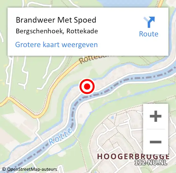 Locatie op kaart van de 112 melding: Brandweer Met Spoed Naar Bergschenhoek, Rottekade op 27 februari 2024 17:42