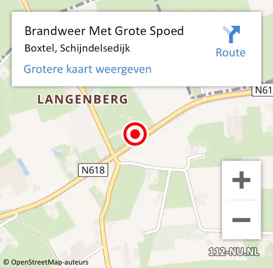 Locatie op kaart van de 112 melding: Brandweer Met Grote Spoed Naar Boxtel, Schijndelsedijk op 27 februari 2024 19:03