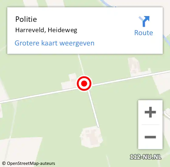 Locatie op kaart van de 112 melding: Politie Harreveld, Heideweg op 27 februari 2024 19:09