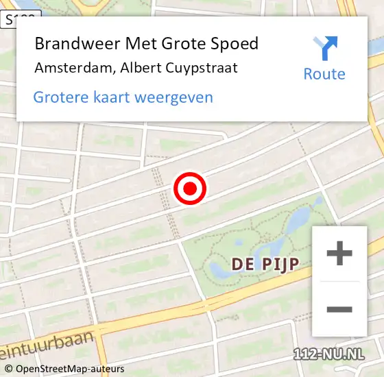 Locatie op kaart van de 112 melding: Brandweer Met Grote Spoed Naar Amsterdam, Albert Cuypstraat op 27 februari 2024 21:51