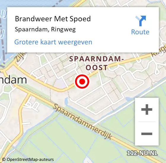 Locatie op kaart van de 112 melding: Brandweer Met Spoed Naar Spaarndam, Ringweg op 27 februari 2024 21:53