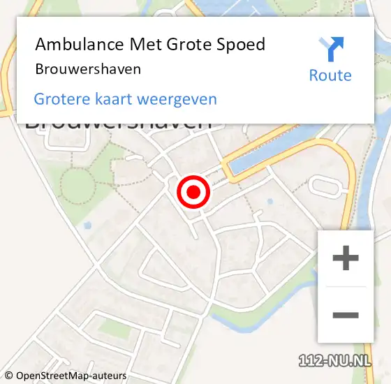 Locatie op kaart van de 112 melding: Ambulance Met Grote Spoed Naar Brouwershaven op 27 februari 2024 22:04