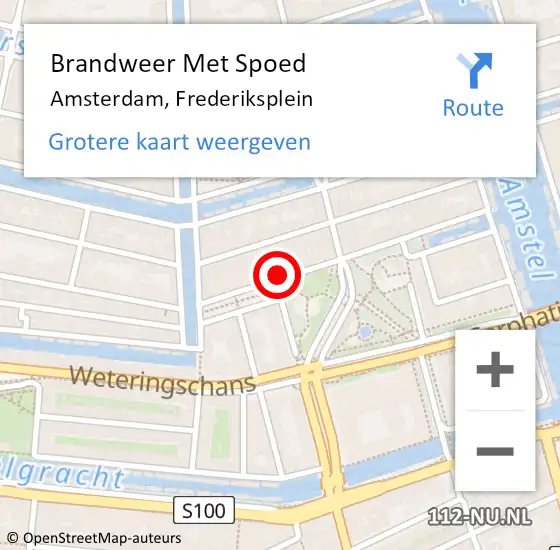 Locatie op kaart van de 112 melding: Brandweer Met Spoed Naar Amsterdam, Frederiksplein op 27 februari 2024 22:16
