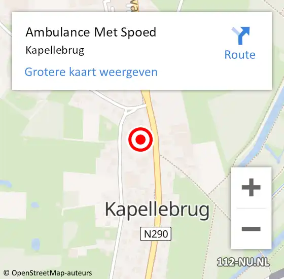 Locatie op kaart van de 112 melding: Ambulance Met Spoed Naar Kapellebrug op 27 februari 2024 23:35