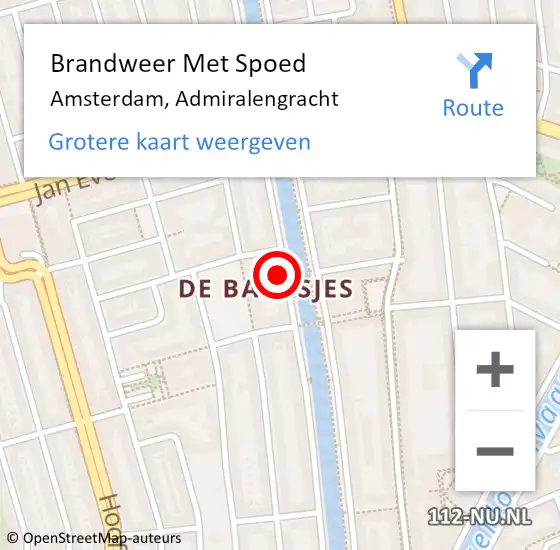 Locatie op kaart van de 112 melding: Brandweer Met Spoed Naar Amsterdam, Admiralengracht op 28 februari 2024 03:07