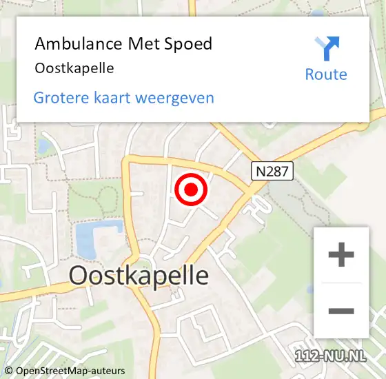 Locatie op kaart van de 112 melding: Ambulance Met Spoed Naar Oostkapelle op 28 februari 2024 06:01