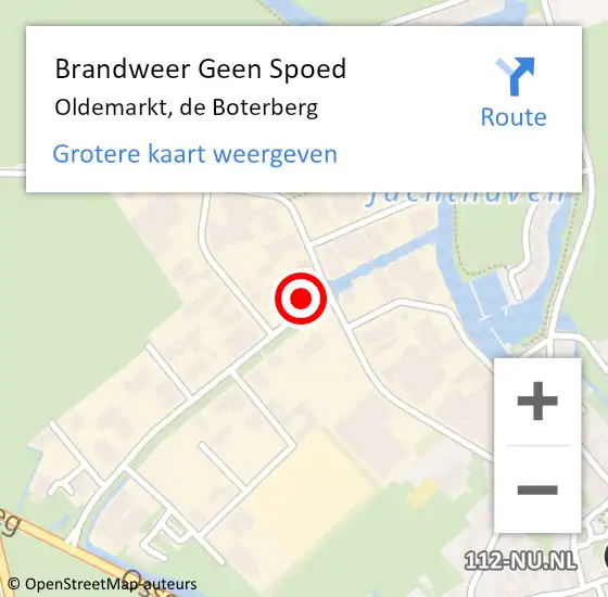 Locatie op kaart van de 112 melding: Brandweer Geen Spoed Naar Oldemarkt, de Boterberg op 28 februari 2024 08:07