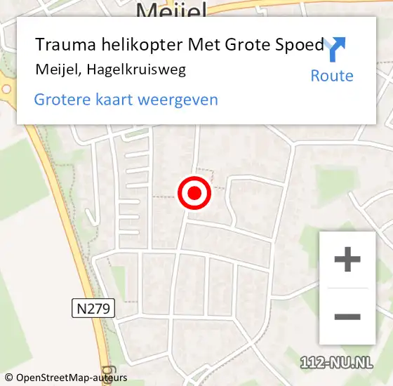 Locatie op kaart van de 112 melding: Trauma helikopter Met Grote Spoed Naar Meijel, Hagelkruisweg op 28 februari 2024 08:56
