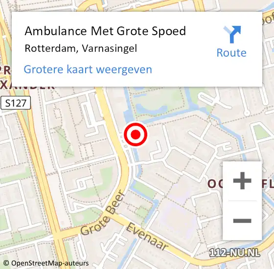 Locatie op kaart van de 112 melding: Ambulance Met Grote Spoed Naar Rotterdam, Varnasingel op 28 februari 2024 10:18