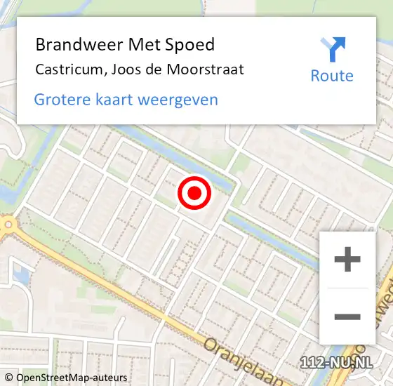 Locatie op kaart van de 112 melding: Brandweer Met Spoed Naar Castricum, Joos de Moorstraat op 28 februari 2024 12:06