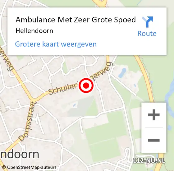 Locatie op kaart van de 112 melding: Ambulance Met Zeer Grote Spoed Naar Hellendoorn op 28 februari 2024 12:26