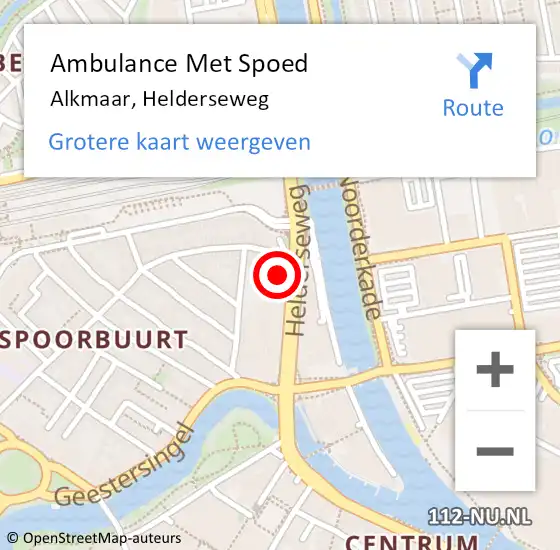 Locatie op kaart van de 112 melding: Ambulance Met Spoed Naar Alkmaar, Helderseweg op 28 februari 2024 13:39