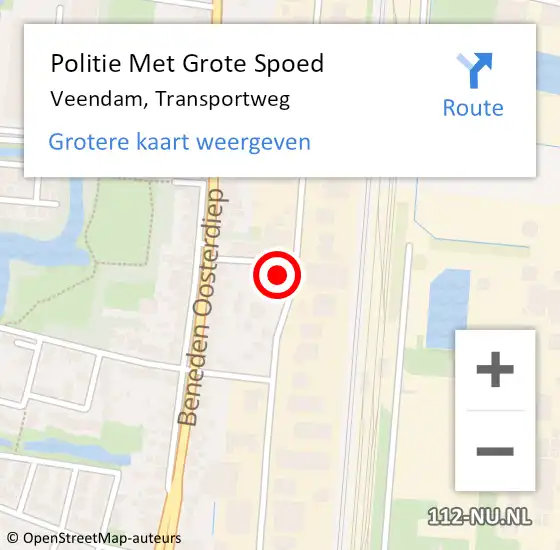 Locatie op kaart van de 112 melding: Politie Met Grote Spoed Naar Veendam, Transportweg op 28 februari 2024 13:44