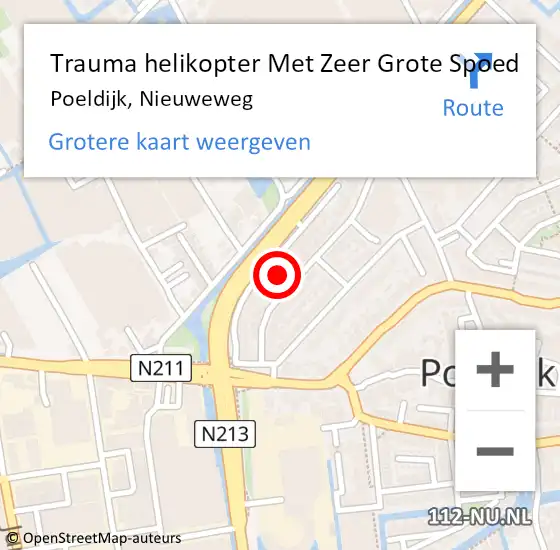 Locatie op kaart van de 112 melding: Trauma helikopter Met Zeer Grote Spoed Naar Poeldijk, Nieuweweg op 28 februari 2024 15:54