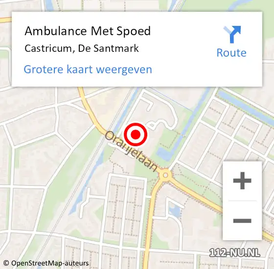 Locatie op kaart van de 112 melding: Ambulance Met Spoed Naar Castricum, De Santmark op 28 februari 2024 16:00