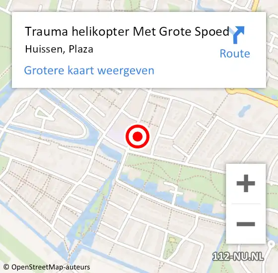 Locatie op kaart van de 112 melding: Trauma helikopter Met Grote Spoed Naar Huissen, Plaza op 28 februari 2024 17:55