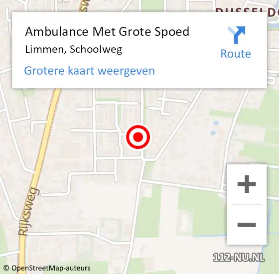 Locatie op kaart van de 112 melding: Ambulance Met Grote Spoed Naar Limmen, Schoolweg op 28 februari 2024 21:53