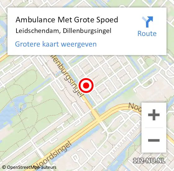 Locatie op kaart van de 112 melding: Ambulance Met Grote Spoed Naar Leidschendam, Dillenburgsingel op 28 februari 2024 23:11